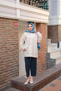 Pileli Ham Pantolon Lacivert