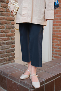 Pileli Ham Pantolon Lacivert