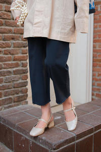 Pileli Ham Pantolon Lacivert