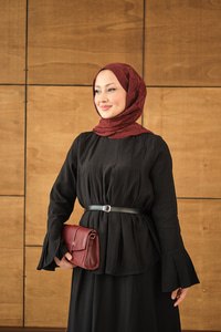 Pileli Kemer Bağlamalı Etekli Takım Siyah