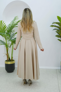 Pilikaşe Etekli İkili Takım Krem