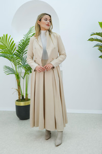 Pilikaşe Etekli İkili Takım Krem