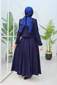 Pilikaşe Etekli İkili Takım Lacivert