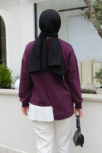 Pilise Detaylı Tunik Mürdüm