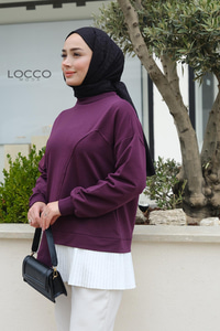 Pilise Detaylı Tunik Mürdüm