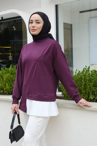 Pilise Detaylı Tunik Mürdüm