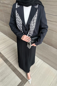 Pilise Etek Ceketli Takım Siyah