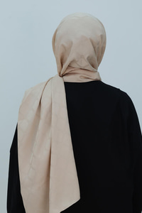 Piramit Desen Jakar Şal Açık Vizon