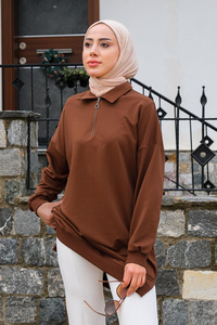 Polo Yaka Sweat Kahverengi