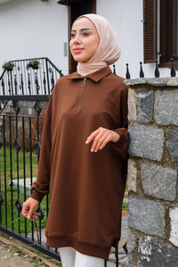 Polo Yaka Sweat Kahverengi