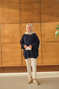 Polo Yaka Tunik Lacivert