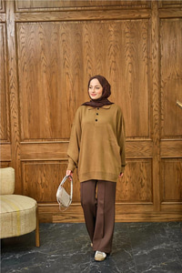 Polo Yaka Tunik Vizon