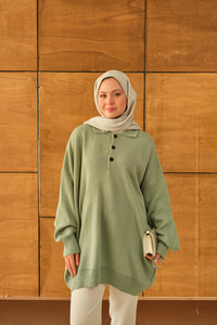 Polo Yaka Tunik Yeşil