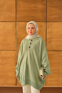Polo Yaka Tunik Yeşil