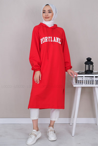 Uygun Fiyatlı PORTLAND BASKILI SWEAT KIRMIZI | Loccomoda.com 