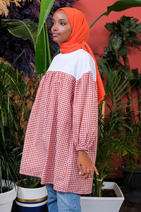 Uygun Fiyatlı POTIKARE DESEN TUNIK KIRMIZI | Loccomoda.com 