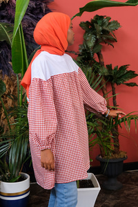 Uygun Fiyatlı POTIKARE DESEN TUNIK KIRMIZI | Loccomoda.com 