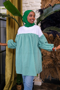 Uygun Fiyatlı POTIKARE DESEN TUNIK YESIL | Loccomoda.com 