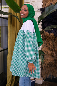 Uygun Fiyatlı POTIKARE DESEN TUNIK YESIL | Loccomoda.com 