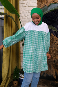 Uygun Fiyatlı POTIKARE DESEN TUNIK YESIL | Loccomoda.com 