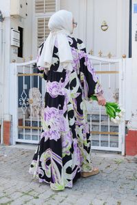 Püskül Detay Elbise Lila