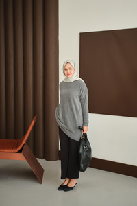 Püsküllü Tunik Gri