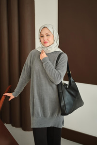 Püsküllü Tunik Gri