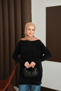 Püsküllü Tunik Siyah