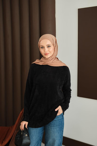 Püsküllü Tunik Siyah