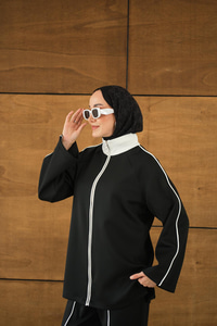 Reglan Kollu İkili Takım Siyah