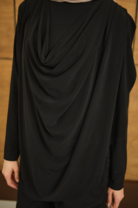 Regular Sıfır Yaka Arka Kesik Detay Takım Siyah