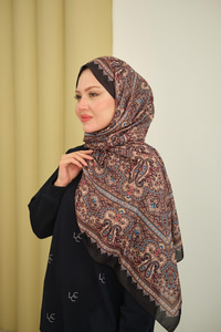 Retro Desen Soft Şal Bej