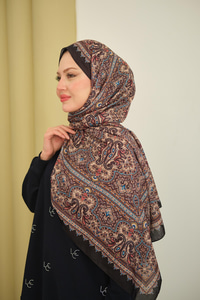 Retro Desen Soft Şal Bej