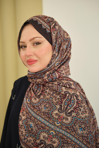 Retro Desen Soft Şal Bej