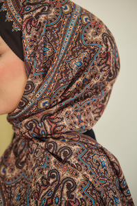 Retro Desen Soft Şal Bej