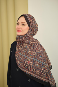 Retro Desen Soft Şal Bej