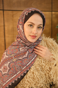 Retro Desen Soft Şal Pudra