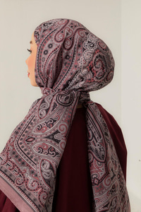 Retro Desen Soft Şal Pudra