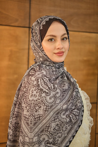 Retro Desen Soft Şal Siyah