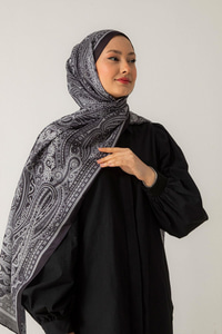 Retro Desen Soft Şal Siyah