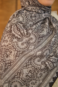 Retro Desen Soft Şal Siyah