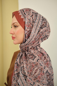 Retro Desen Soft Şal Taba