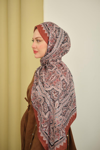 Retro Desen Soft Şal Taba