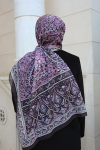 Retro Desenli Şal Antrasit