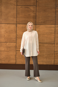 Rita Kraş Gömlek Krem