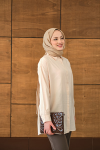 Rita Kraş Gömlek Krem