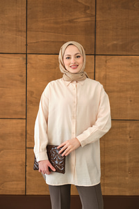 Rita Kraş Gömlek Krem