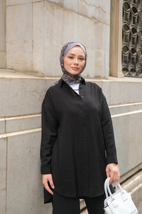 Rita Kraş Gömlek Siyah