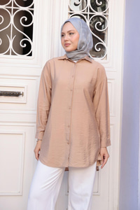 Rita Kraş Gömlek Vizon