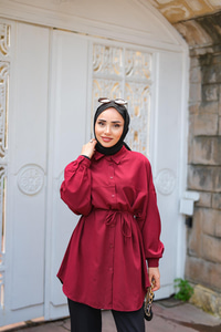 Robadan Dikişli Gömlek Bordo